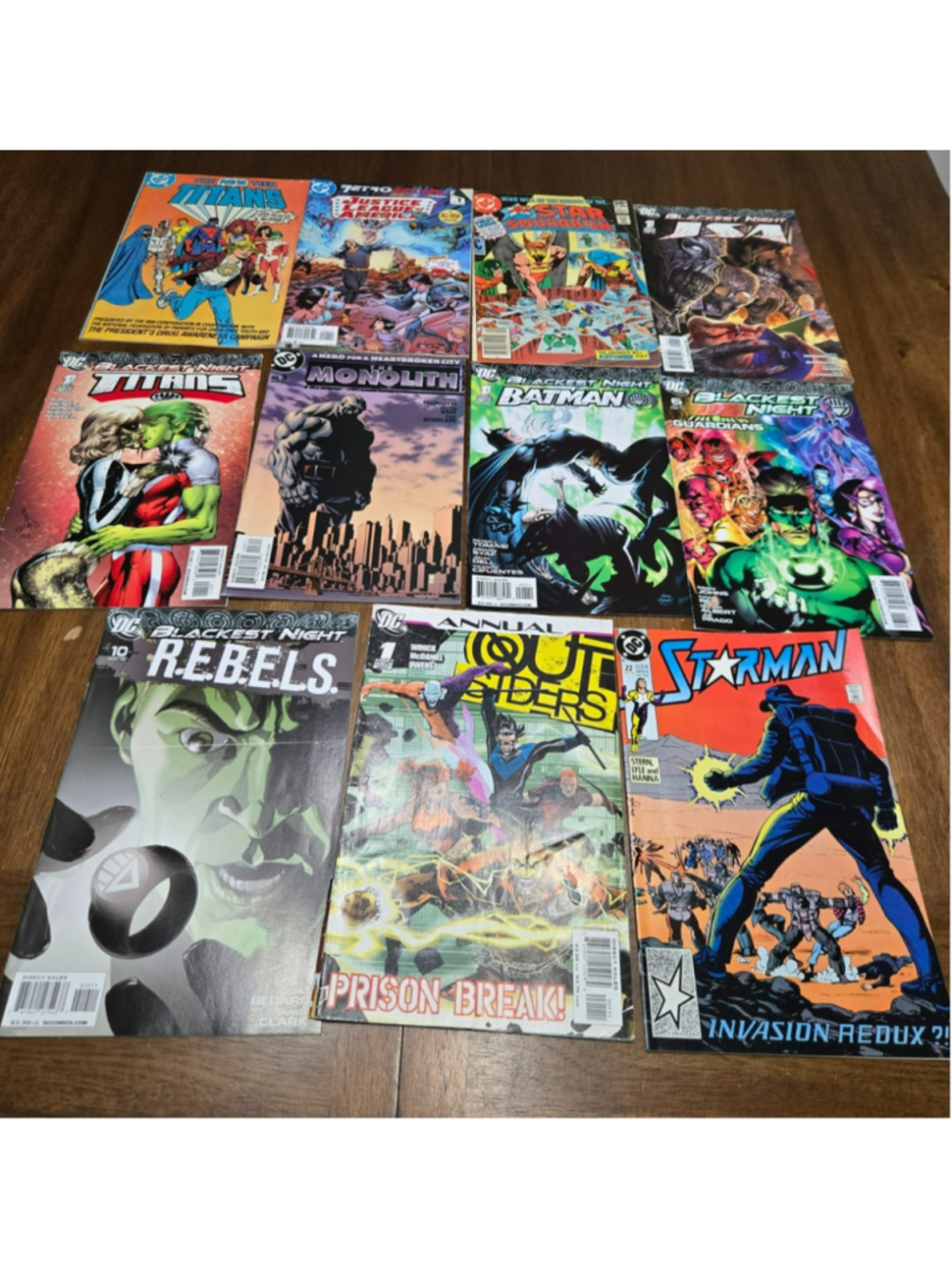 DC Comic Book Lot of 11 - Blackest Night Tie-Ins, Vintage Teen Titans, JLA, JSA